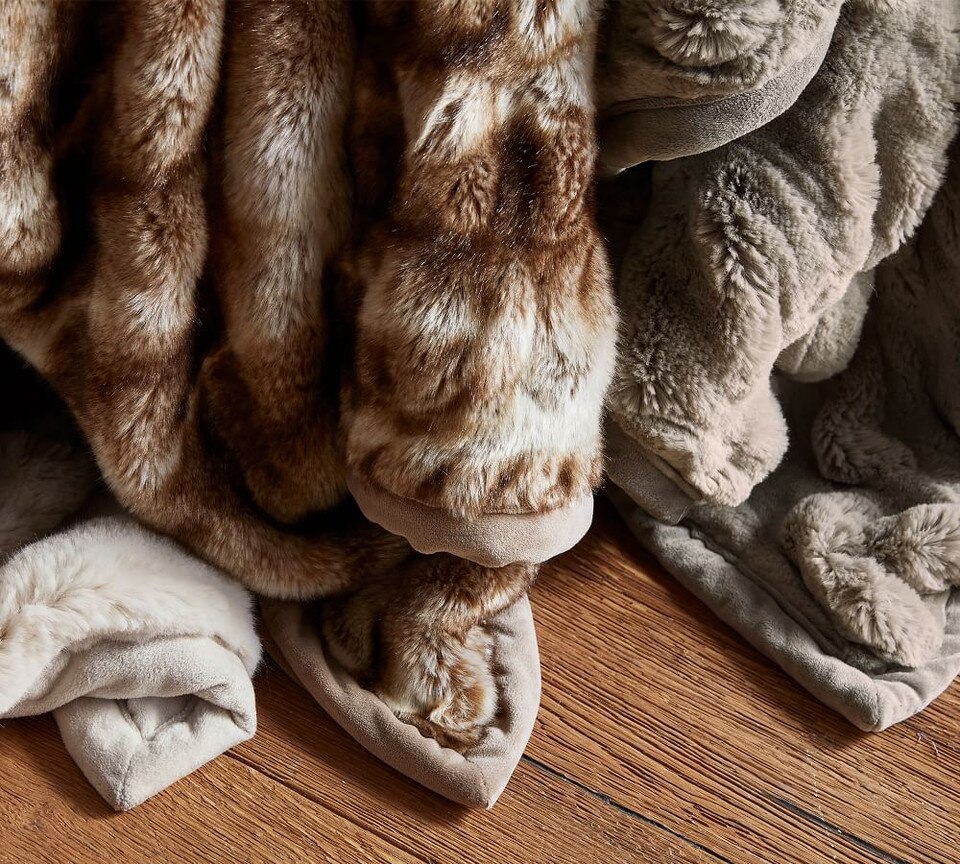 Faux Fur Ruched Throws Pottery Barn Australia